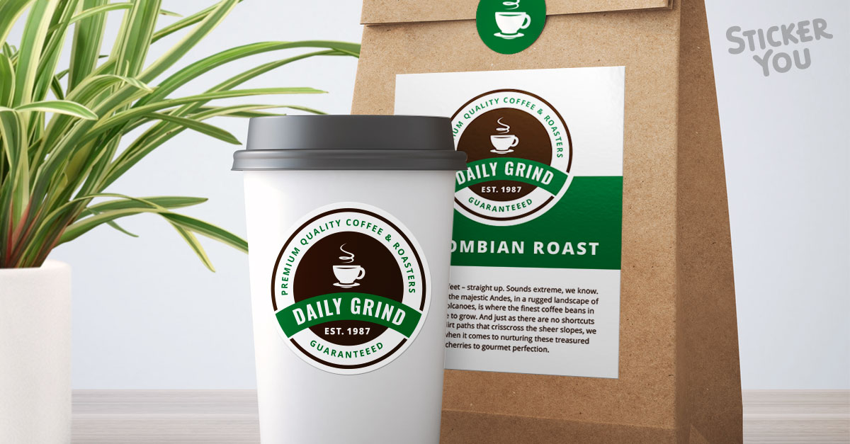 Custom coffee labels and packaging