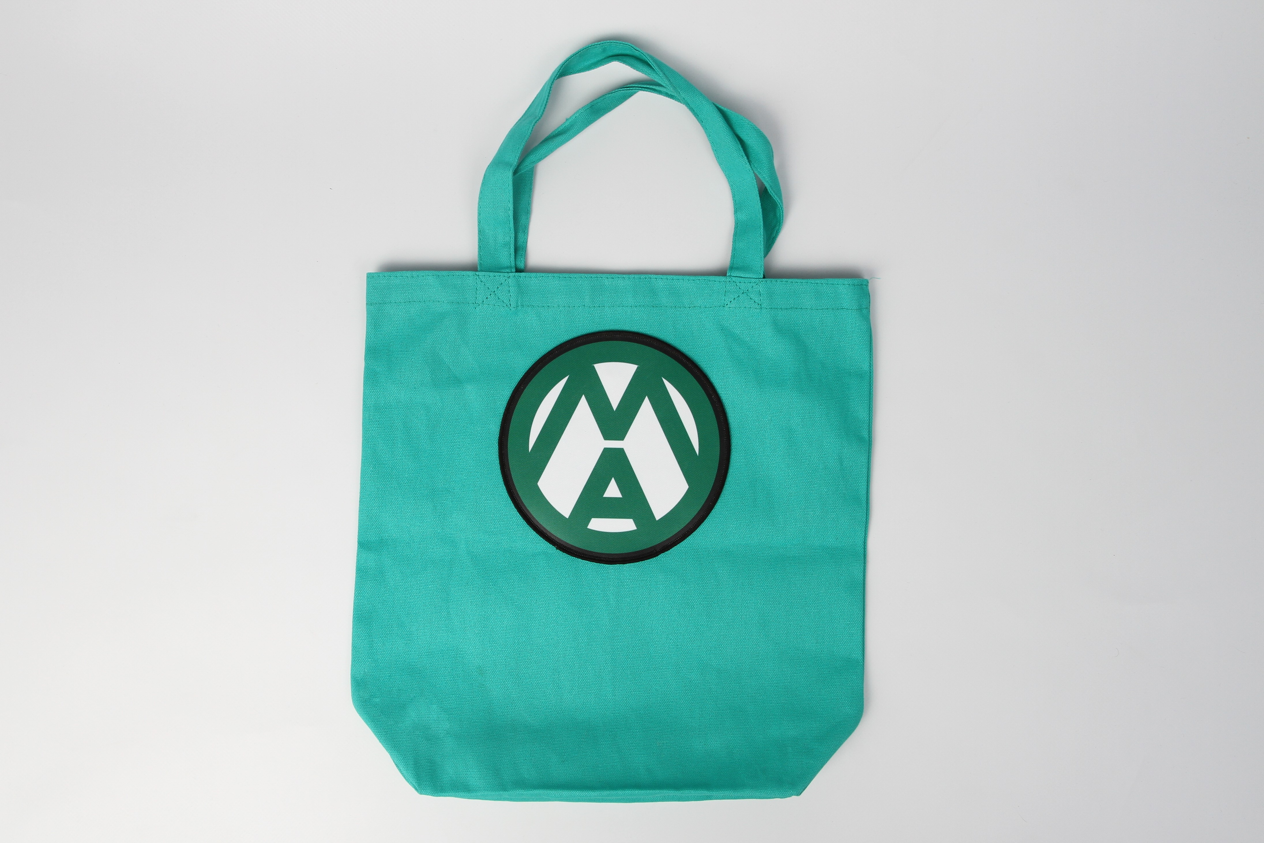 Tote bag with custom logo patch