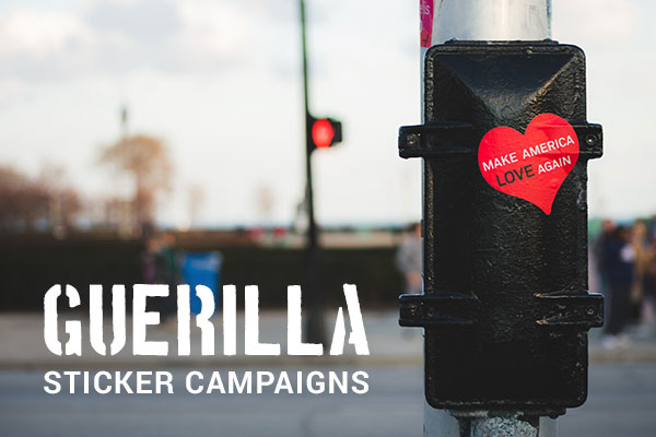 Make America Love Again sticker on a traffic post