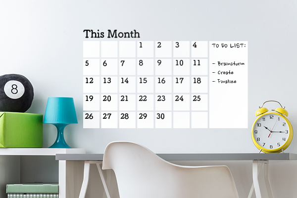 Office calendar as a wall decal