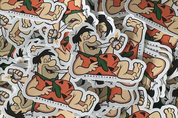 Custom Fred Flintstone die-cut singles