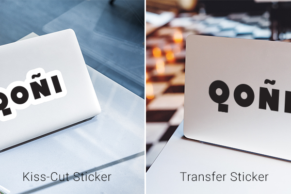 Kiss cut sticker vs. Transfer sticker