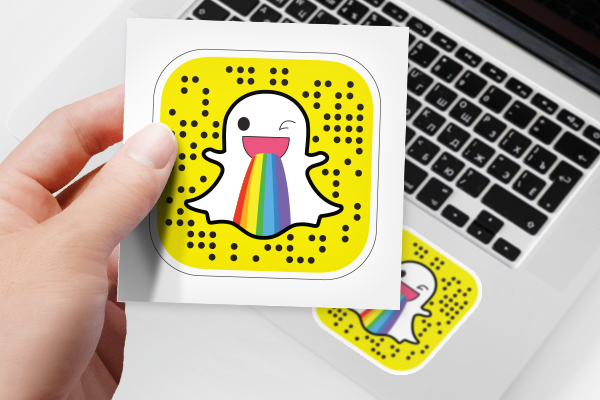 Giveaway sticker with a Snapchat QR code