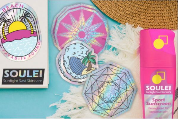 Colorful skincare brand summer collection.