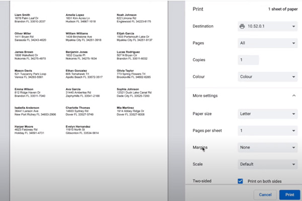 How To Print Address Labels (With Canva, Word, Google Sheets and More)