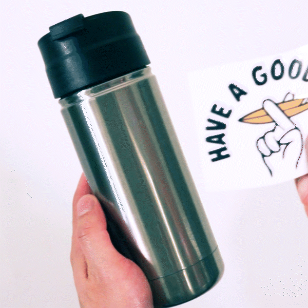 Transfer stickers on a mug