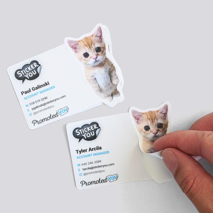 create sticker business cards