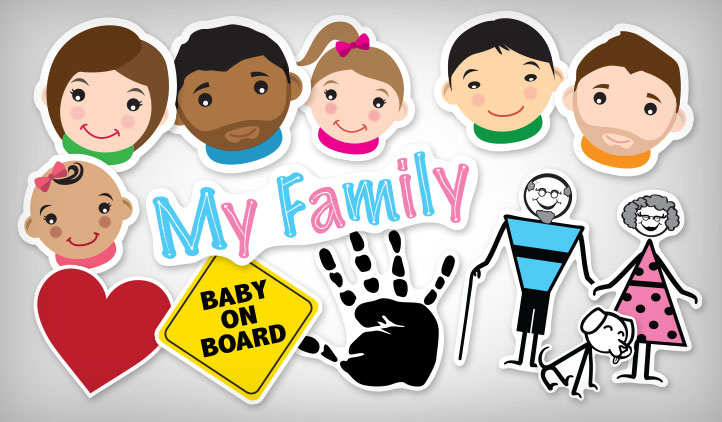 cartoon family stickers