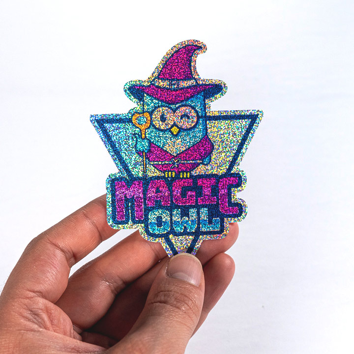 Nano glitter die cut stickers