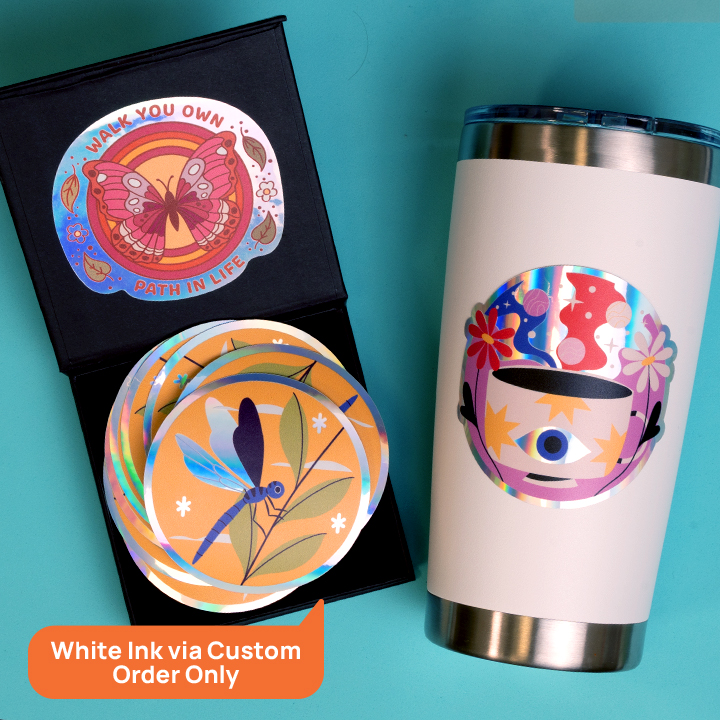 die-cut custom holographic stickers