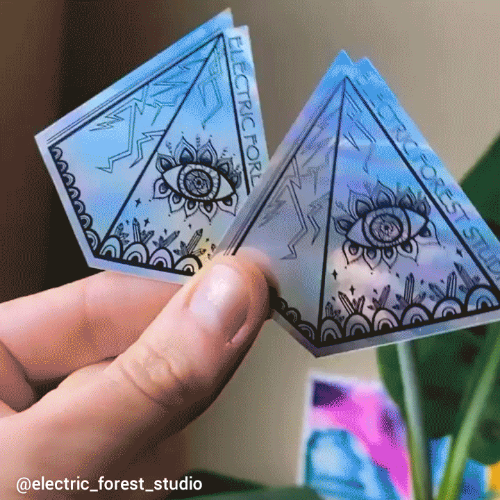 die-cut custom holographic stickers