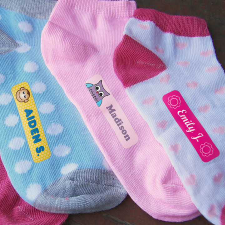 Iron-On kids labels on socks