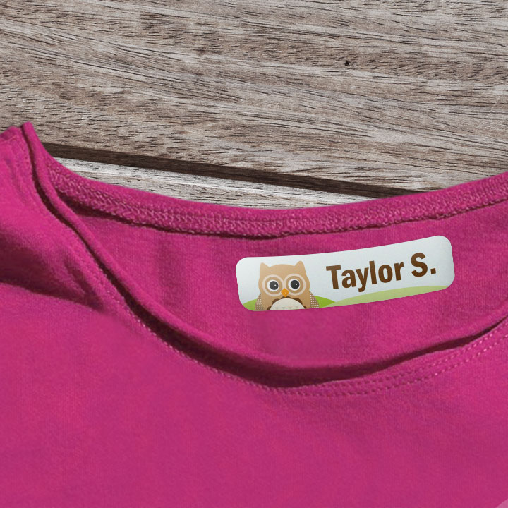 S-Medium Custom Iron-on Clothing Name Labels for Kids Uniforms Oz Labels 