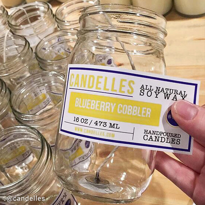 Custom Jar Labels with Your Design Self Adhesive Decals for Home Cafes Printed Front Only Restaurant