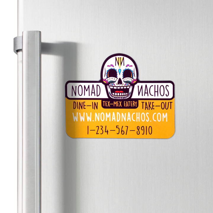 Skull magnet on a fridge