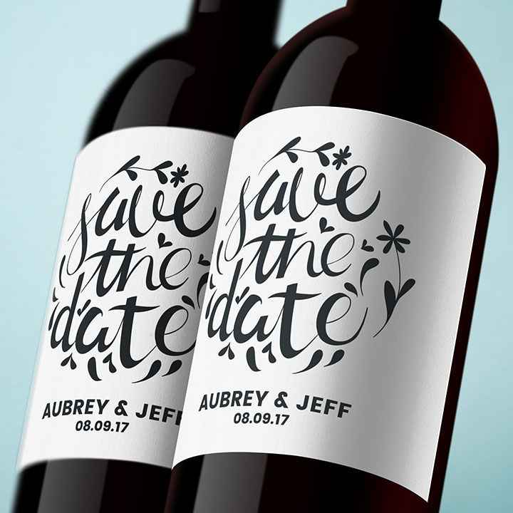 Custom matte wine bottle roll labels