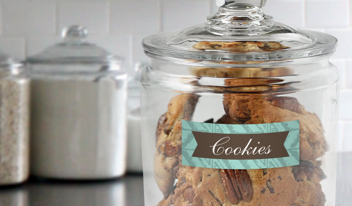Rectangle shape labels, cookie jar labels