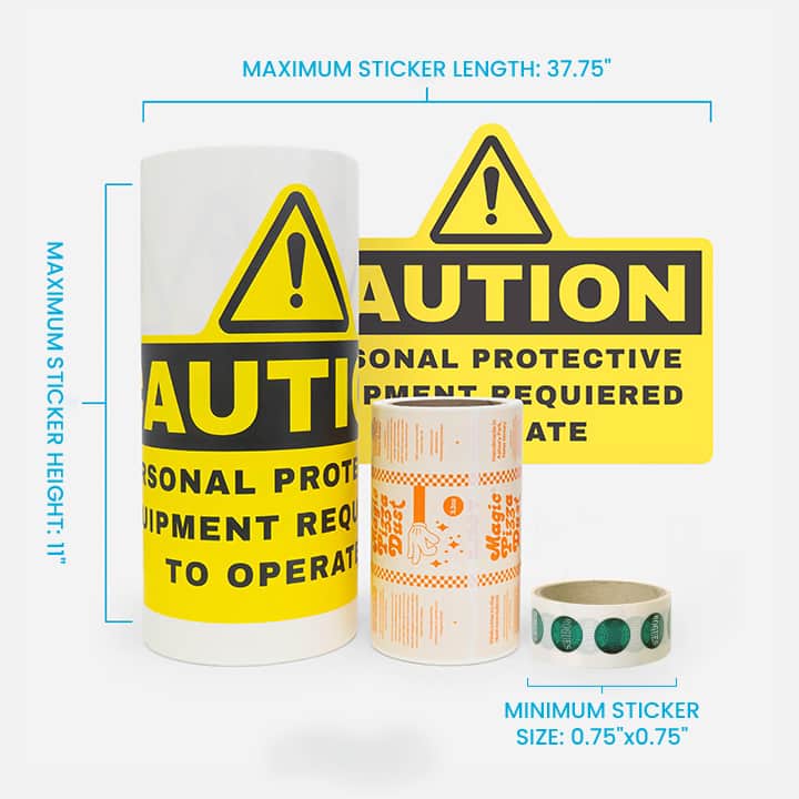 Custom eco-safe paper roll labels on packaging