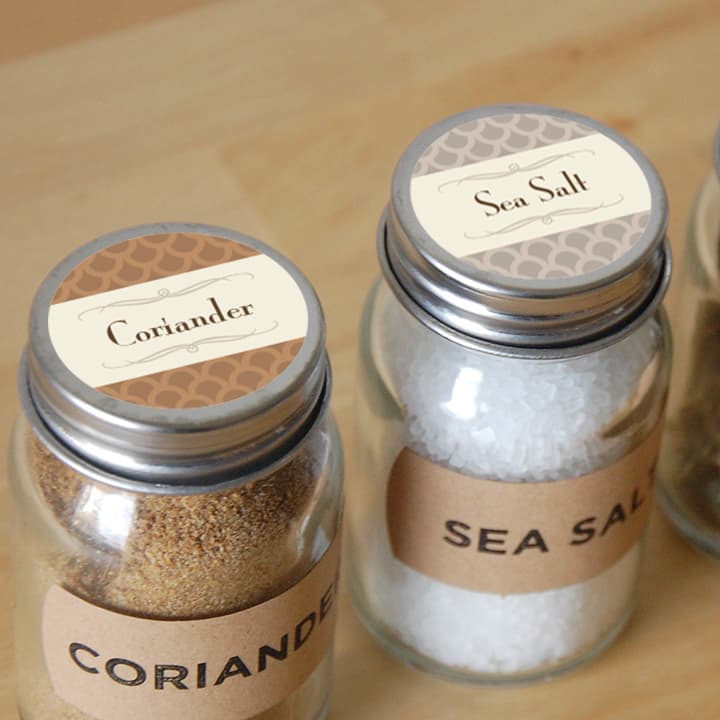  Spice Jars with Label, Spice Containers With Labels