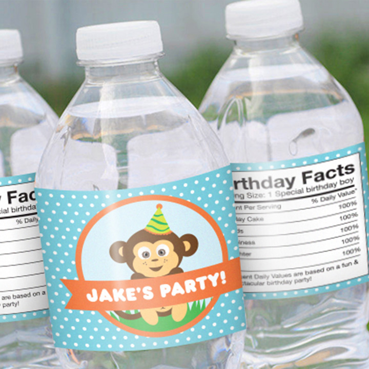 Personalized Pop It Theme Water Bottle Label