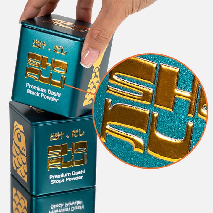 Food Packaging — Gold Foil UV DTF